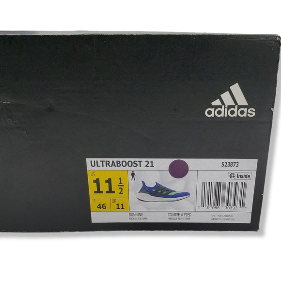Adidas Ultraboost 21 Running Sneakers Mens Blue Green S23873 - Picture 12 of 12